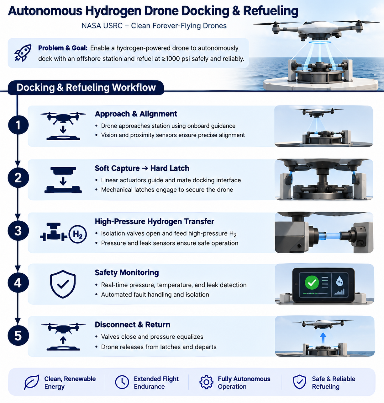 Autonomous docking and refueling process workflow